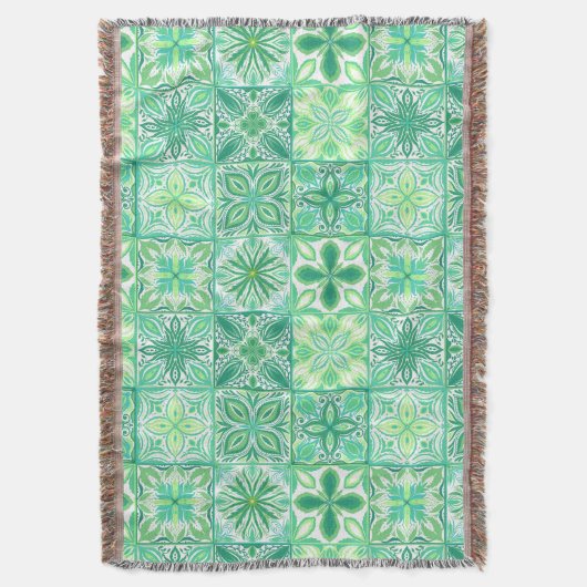 Verzierte grüne und weiße Fliesen Decke (Vorderseite Vertikal)