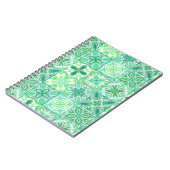 Verzierte grüne und weiße Fliesen Notizblock (Linke Seite)