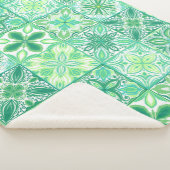 Verzierte grüne und weiße Fliesen Sherpadecke (3/4)