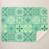 Verzierte grüne und weiße Fliesen Sherpadecke (Vorderseite (Horizontal))