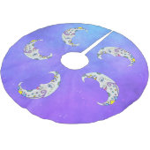 Verzierte Halbmonde Farbenfrohe Dekorationen Lila Polyester Weihnachtsbaumdecke (Schrägansicht)