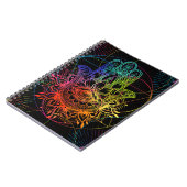 Verzierte Hamsa: handgezeichnet Neonmuster. Notizblock (Linke Seite)