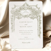 Verzierte Hochzeit des antiken Olive Einladung