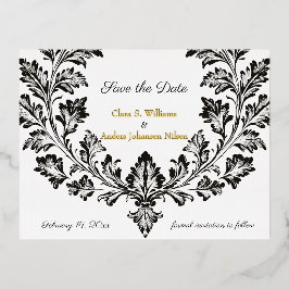 Verzierte Hochzeit, Save the Date, Folie Einladungspostkarte