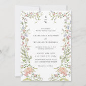 Verzierte Hochzeit von Grace Pastel Blush Einladung (Vorderseite)