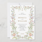 Verzierte Hochzeit von Grace Pastel Blush Einladung (Vorderseite)