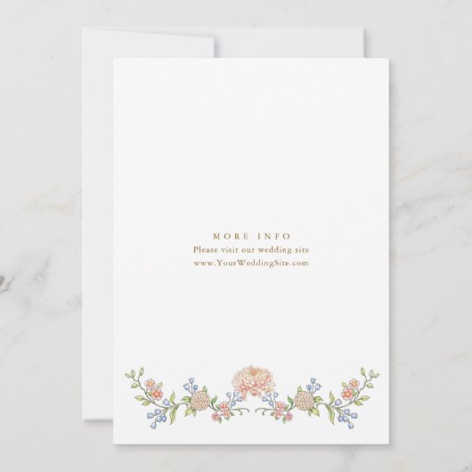 Verzierte Hochzeit von Grace Pastel Blush Einladung (Rückseite)