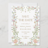 Verzierte Hochzeit von Grace Pastel Blush Foto Save The Date (Vorderseite)