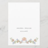 Verzierte Hochzeit von Grace Pastel Blush Menükarte (Rückseite)