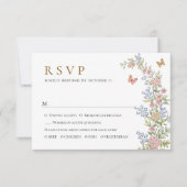 Verzierte Hochzeit von Grace Pastel Blush RSVP Karte (Vorderseite)