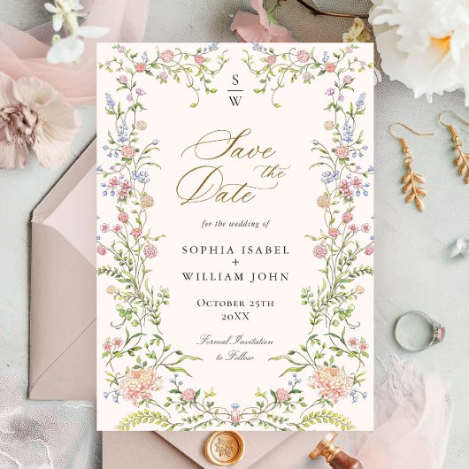 Verzierte Hochzeit von Grace Pastel Blush Save The Date