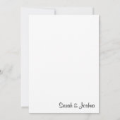 Verzierte Hochzeit von Schwarz und Weiß Einladung (Rückseite)