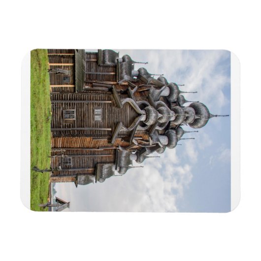 Verzierte Holzkirche, Russland Magnet (Horizontal)