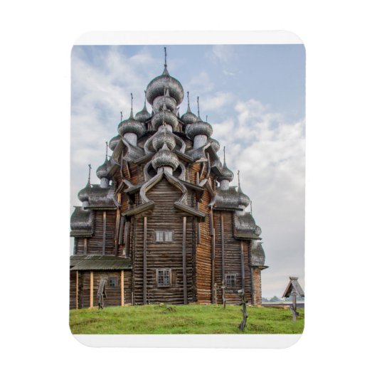 Verzierte Holzkirche, Russland Magnet (Vertikal)