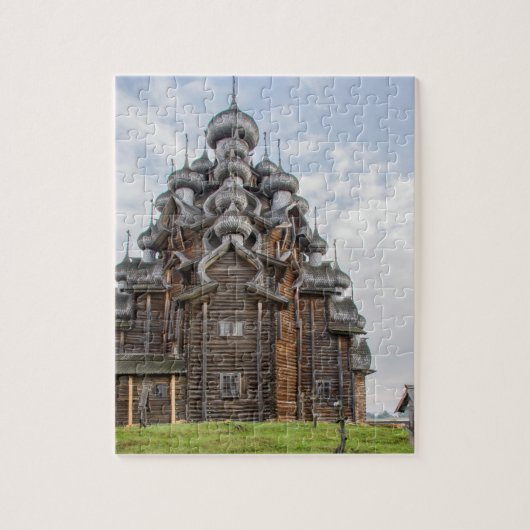 Verzierte Holzkirche, Russland Puzzle (Vertikal)
