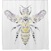 verzierte Honigbiene Duschvorhang (Vorderseite)