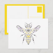 verzierte Honigbiene Postkarte (Vorne/Hinten)
