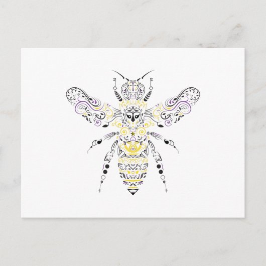 verzierte Honigbiene Postkarte (Vorderseite)