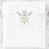 verzierte Honigbiene Runder Aufkleber (Tasche)