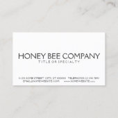 verzierte Honigbiene Visitenkarte (Rückseite)