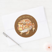 Verzierte Horned Frogs, Hop mit! Runder Aufkleber (Umschlag)