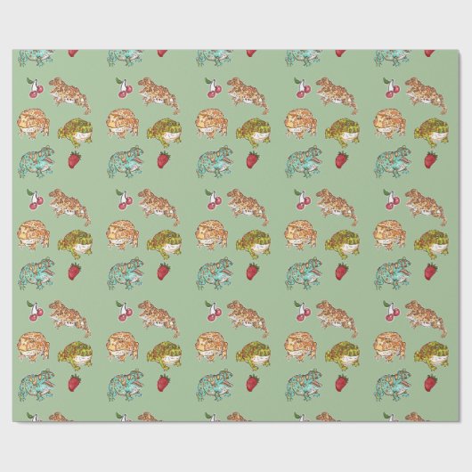 Verzierte Hornfrosche Geschenkpapier (Flach)