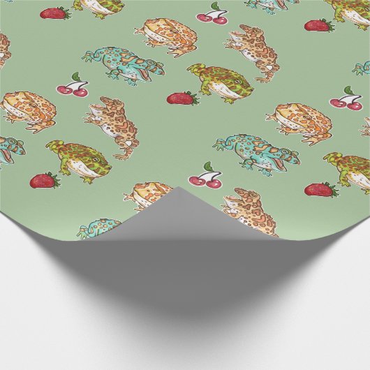 Verzierte Hornfrosche Geschenkpapier (Ecke)