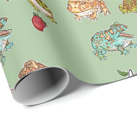 Verzierte Hornfrosche Geschenkpapier (Rolleneckpunkt)