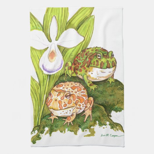 Verzierte Hornfrosche Geschirrtuch (Vertikal)