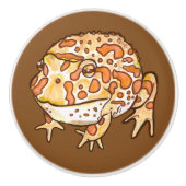 Verzierte Hornfrosche Keramikknauf (Vorderseite)