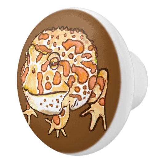 Verzierte Hornfrosche Keramikknauf (Rechts)