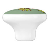 Verzierte Hornfrosche Keramikknauf (Seitenansicht)