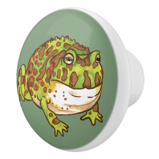 Verzierte Hornfrosche Keramikknauf (Rechts)