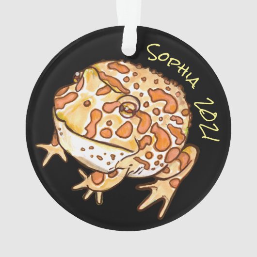 Verzierte Hornfrosche "Nicht-Frosch-ansetzbarer" I Ornament (Rückseite)