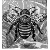 Verzierte Hummel Duschvorhang (Vorderseite)