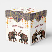 Verzierte indische Elefantenhochzeit personalisier Geschenkschachtel (Rückseite)