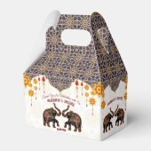 Verzierte indische Elefantenhochzeit personalisier Geschenkschachtel (Vorderseite)