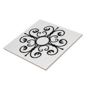 Verzierte Ironarbeit im Schwarzen Tile Fliese (Seite)