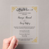 Verzierte islamische Goldhochzeit Acryleinladungen (Insitu (Handheld))