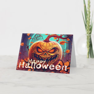 Verzierte Jack-o-Lantern-Gedrehter-Ast-Halloween Karte