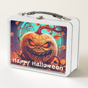 Verzierte Jack-o-Lantern-Gedrehter-Ast-Halloween Metall Brotdose