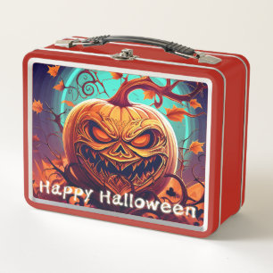 Verzierte Jack-o-Lantern-Gedrehter-Ast-Halloween Metall Brotdose