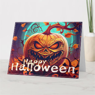 Verzierte Jack-o-Lantern-Gedrehter-Zweig-Halloween Karte
