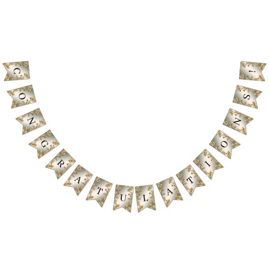 Verzierte Jagdfahne aus weißem Blütengold Wimpelkette (Alle)