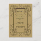 Verzierte Jugendstil- und Schwarze Hochzeiten Deta Begleitkarte (Vorderseite)