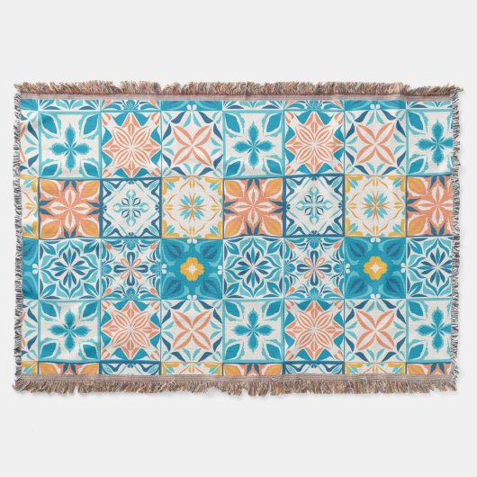 Verzierte Kacheln in Blau und Orange Decke (Vorderseite)