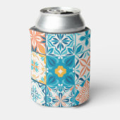 Verzierte Kacheln in Blau und Orange Dosenkühler (Kanne Rückseite)