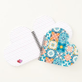 Verzierte Kacheln in Blau und Orange Notizblock (Innenseite)