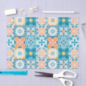 Verzierte Kacheln in Blau und Orange Seidenpapier (Handwerk)