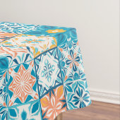 Verzierte Kacheln in Blau und Orange Tischdecke (Beispiel)